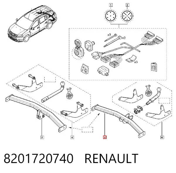 Travesaño del enganche de remolque 8201720740 Renault (RVI)