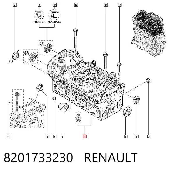 Culata 8201733230 Renault (RVI)