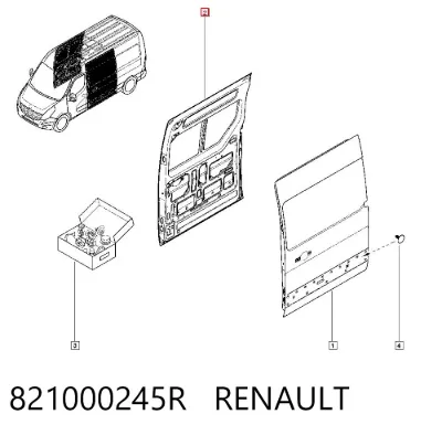 Puerta lateral corrediza derecha RENAULT 821000245R