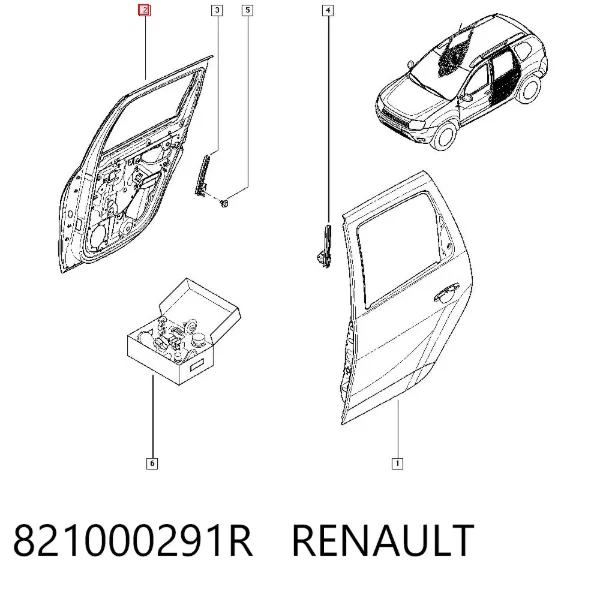 Puerta trasera derecha 821000291R Renault (RVI)