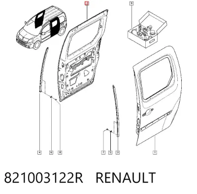 Puerta lateral corrediza derecha RENAULT 821003122R