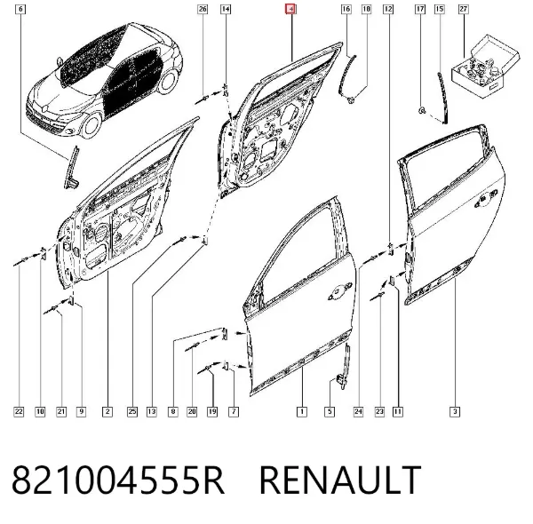 Puerta trasera derecha 821004555R Renault (RVI)