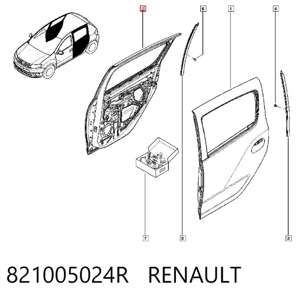 Puerta trasera derecha 821005024R Renault (RVI)
