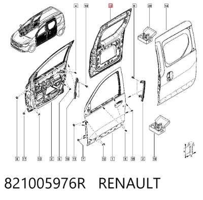 Puerta lateral corrediza derecha RENAULT 821005976R