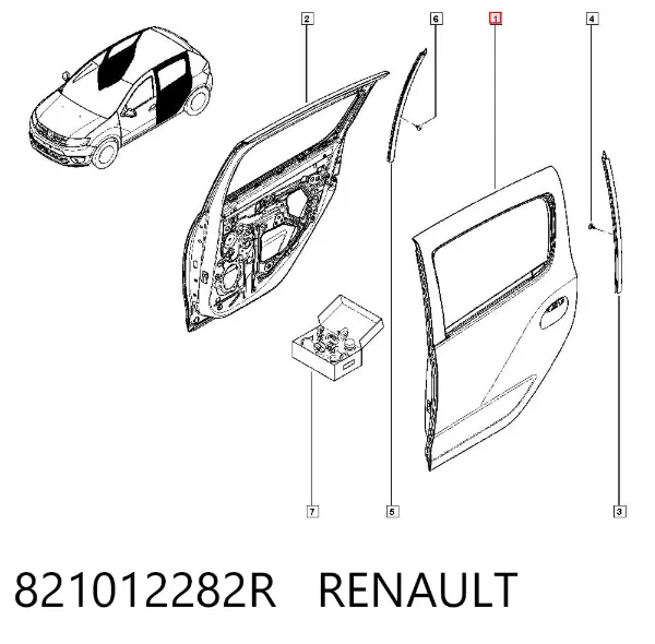 Puerta trasera izquierda 821012282R Renault (RVI)