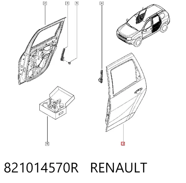 Puerta trasera izquierda 821014570R Renault (RVI)