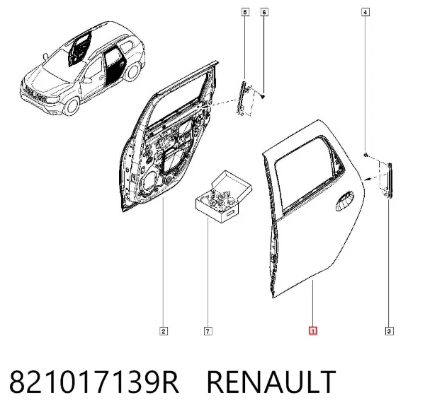 Puerta trasera izquierda 821017139R Renault (RVI)