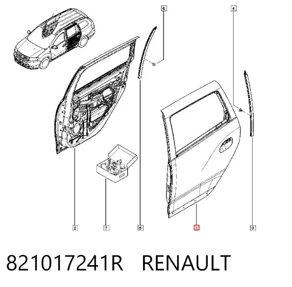 Puerta trasera izquierda 821017241R Renault (RVI)