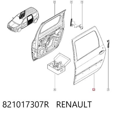 Puerta trasera izquierda RENAULT 821017307R