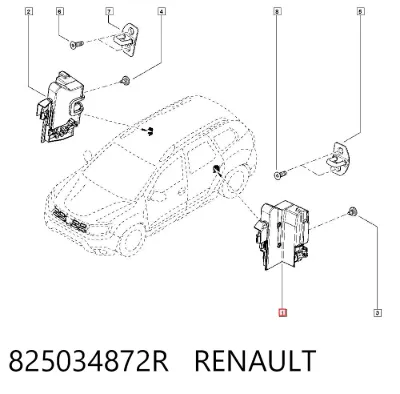 Cerradura de puerta trasera izquierda RENAULT 825034872R