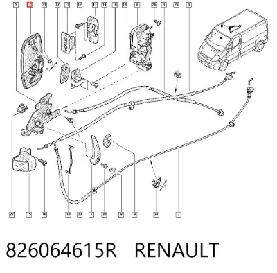 Manija exterior de puerta corrediza RENAULT 826064615R