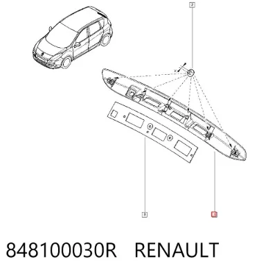 Carcasa de luz de matrícula RENAULT 848100030R