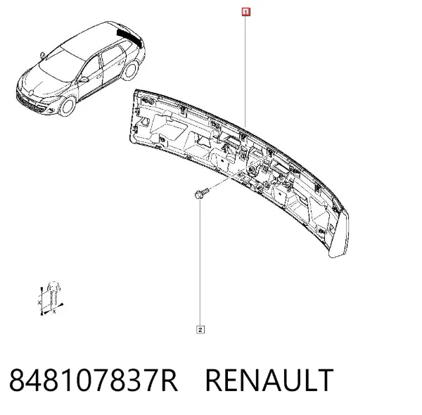 Moldura de maletero 848107837R Renault (RVI)