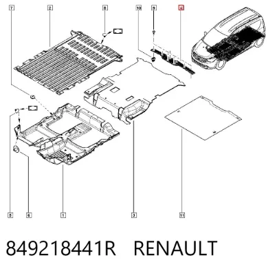 Moldura inferior de puerta trasera de maletero RENAULT 849218441R