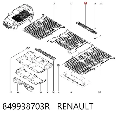 Protector superior del parachoques trasero (estribo) RENAULT 849938703R