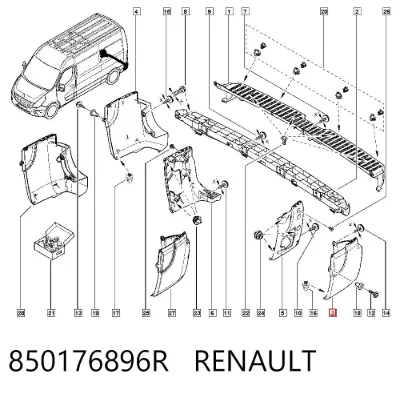 Parachoques trasero, parte izquierda RENAULT 850176896R