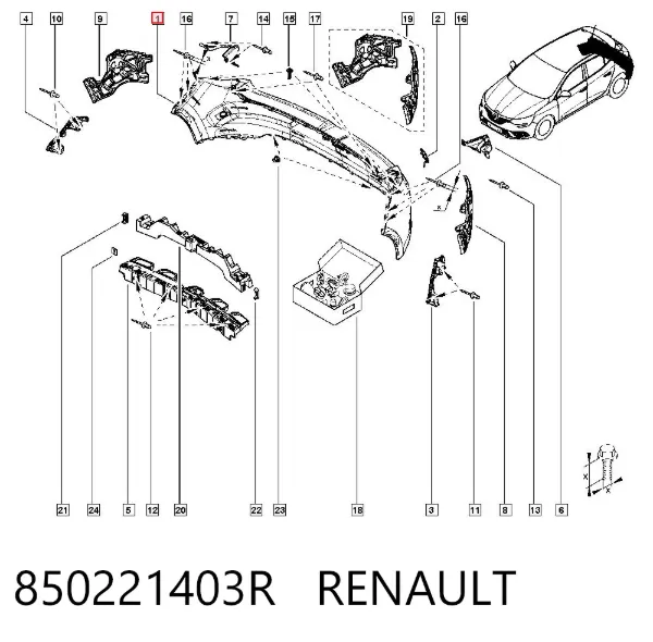 Parachoques trasero 850221403R Renault (RVI)