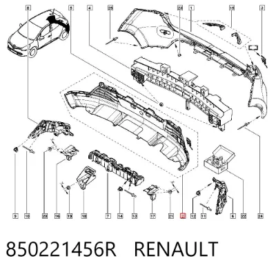 Parachoques trasero, parte inferior RENAULT 850221456R