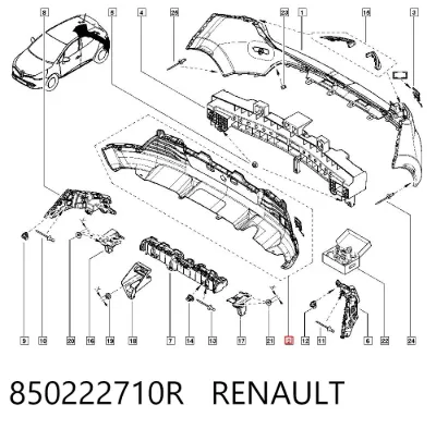 Parachoques trasero, parte inferior RENAULT 850222710R