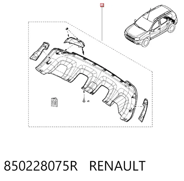 Parachoques trasero 850228075R Renault (RVI)