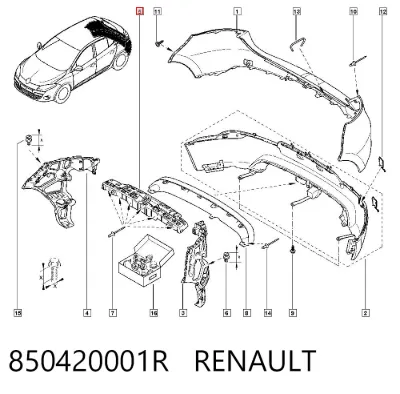 Absorbedor de parachoques trasero RENAULT 850420001R