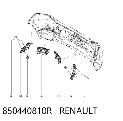 Soporte del parachoques trasero derecho RENAULT 850440810R