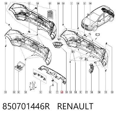 Alerón del parachoques trasero RENAULT 850701446R
