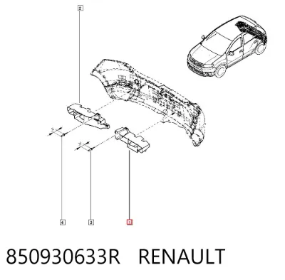 Absorbedor de parachoques trasero RENAULT 850930633R