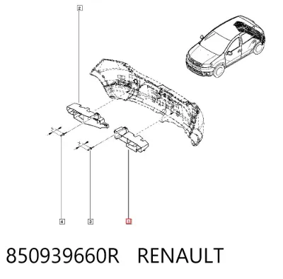 Absorbedor de parachoques trasero RENAULT 850939660R
