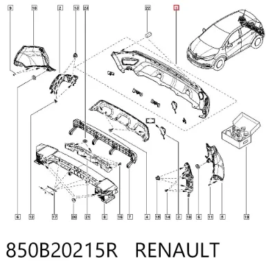 Parachoques trasero, parte inferior RENAULT 850B20215R