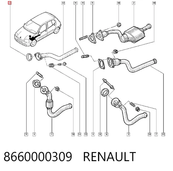Anillo de la tubería de admisión del silenciador 8660000309 Renault (RVI)
