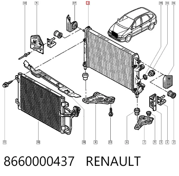 Radiador 8660000437 Renault (RVI)