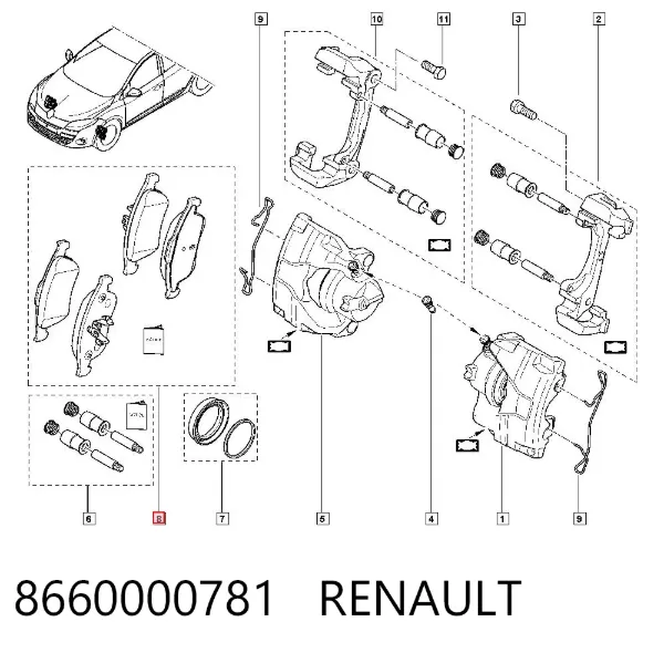 Pastillas de freno 8660000781 Renault (RVI)