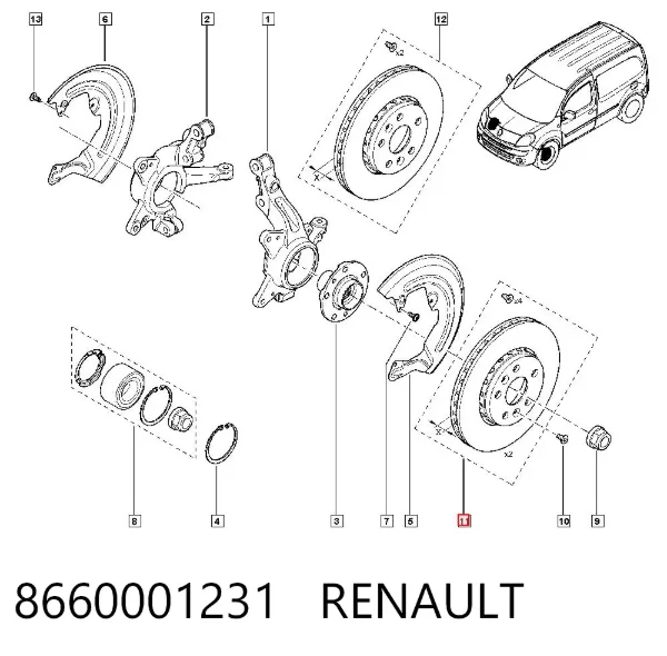 Disco de freno 8660001231 Renault (RVI)