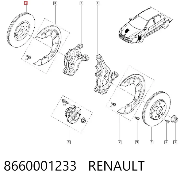 Disco de freno 8660001233 Renault (RVI)