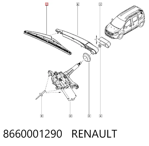 Limpiaparabrisas traseros 8660001290 Renault (RVI)