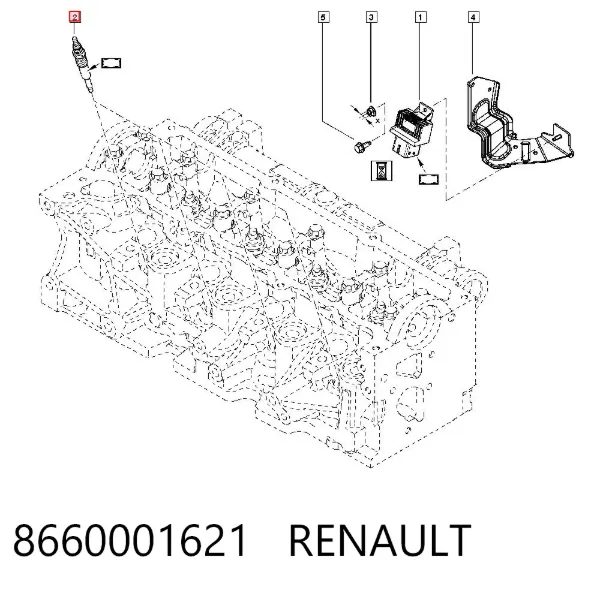 Bujía de precalentamiento 8660001621 Renault (RVI)