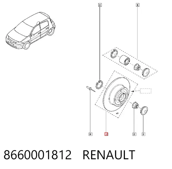 Disco de freno trasero 8660001812 Renault (RVI)