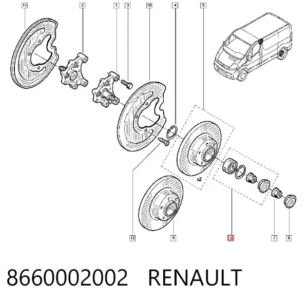 Disco de freno trasero 8660002002 Renault (RVI)