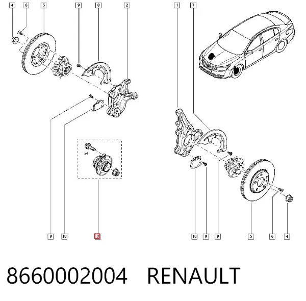 Buje de rueda delantero 8660002004 Renault (RVI)