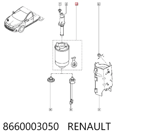 Filtro de combustible 8660003050 Renault (RVI)