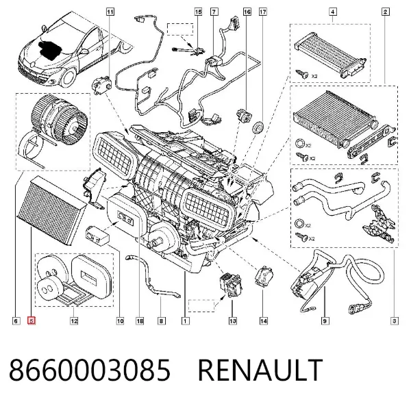 Filtro de habitáculo 8660003085 Renault (RVI)