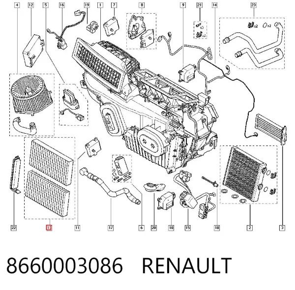 Filtro de habitáculo 8660003086 Renault (RVI)