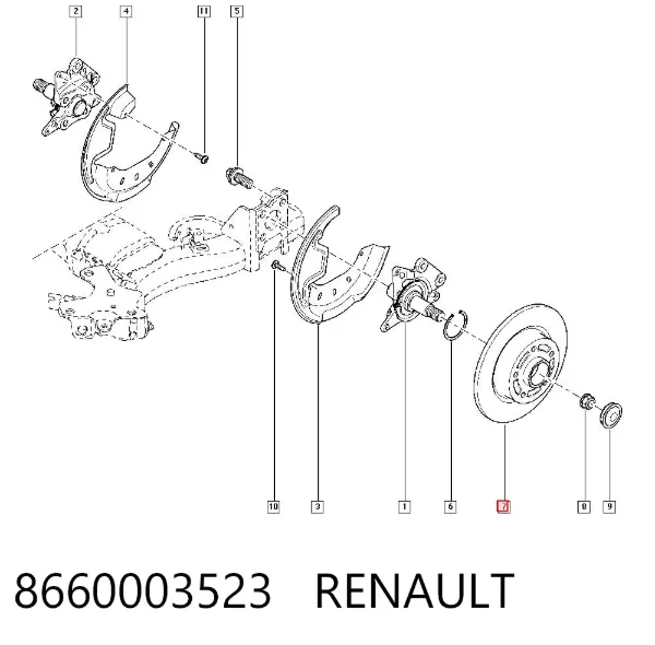 Disco de freno trasero 8660003523 Renault (RVI)