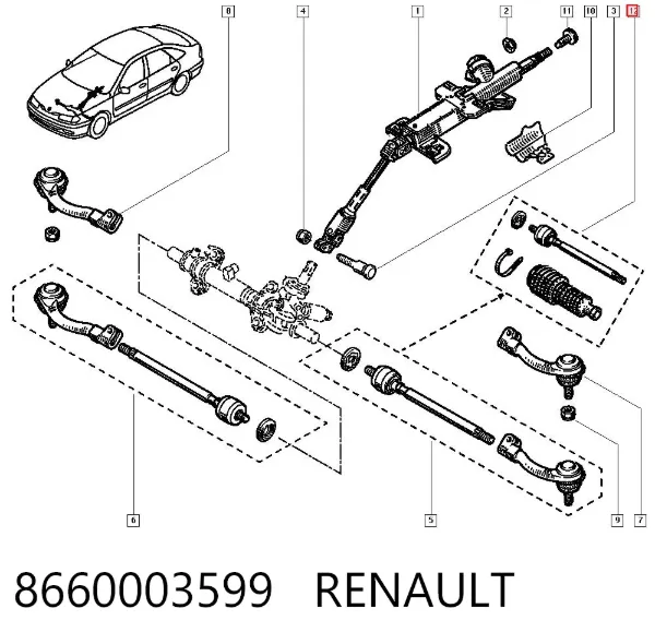 Barra de acoplamiento 8660003599 Renault (RVI)