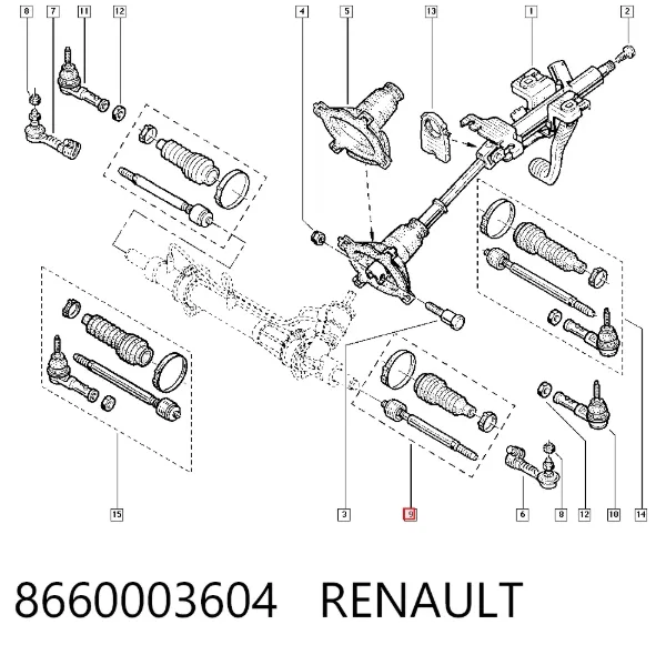 Barra de acoplamiento 8660003604 Renault (RVI)