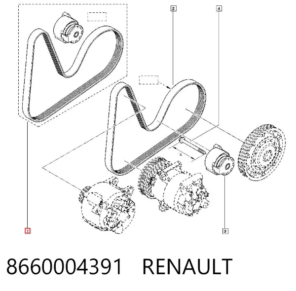 Correa de transmisión 8660004391 Renault (RVI)