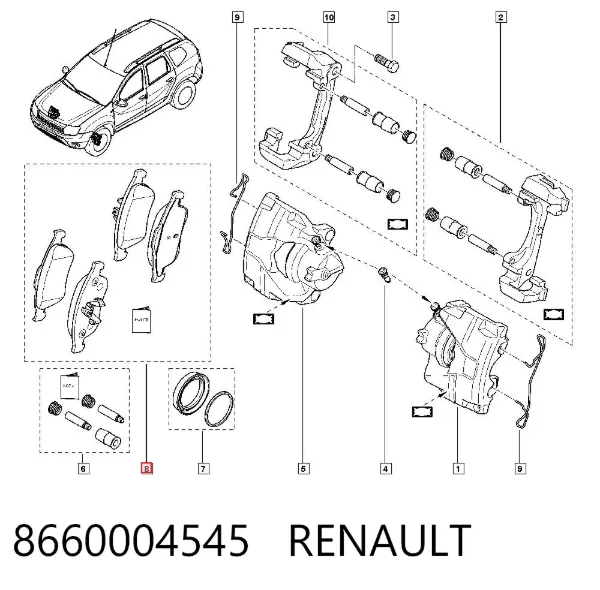 Pastillas de freno 8660004545 Renault (RVI)