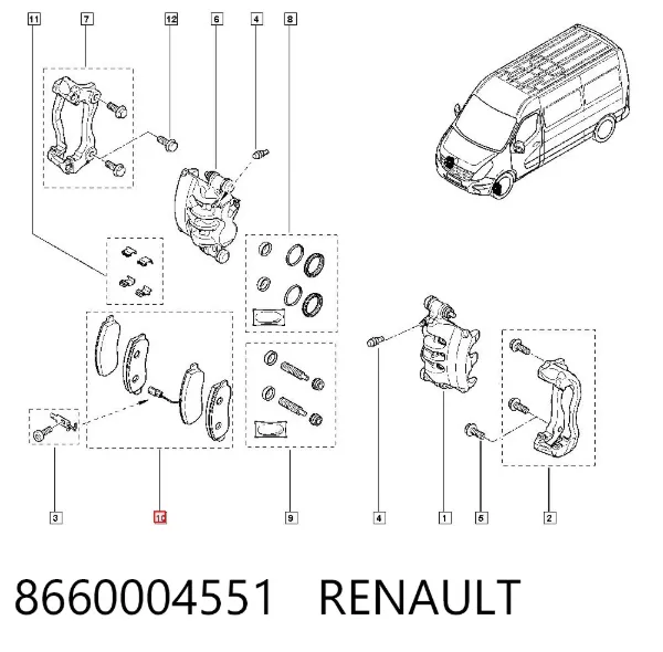 Pastillas de freno 8660004551 Renault (RVI)