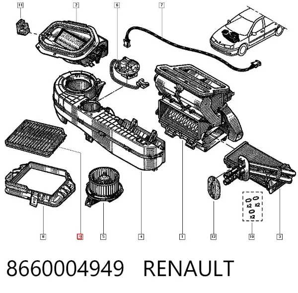 Filtro de habitáculo 8660004949 Renault (RVI)